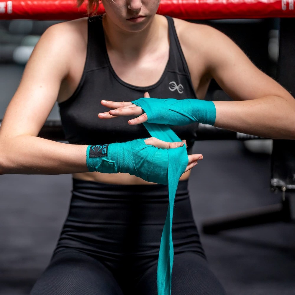 Elasticized Boxing Hand Wraps for Training & Competition 120 Inches, Cobalt