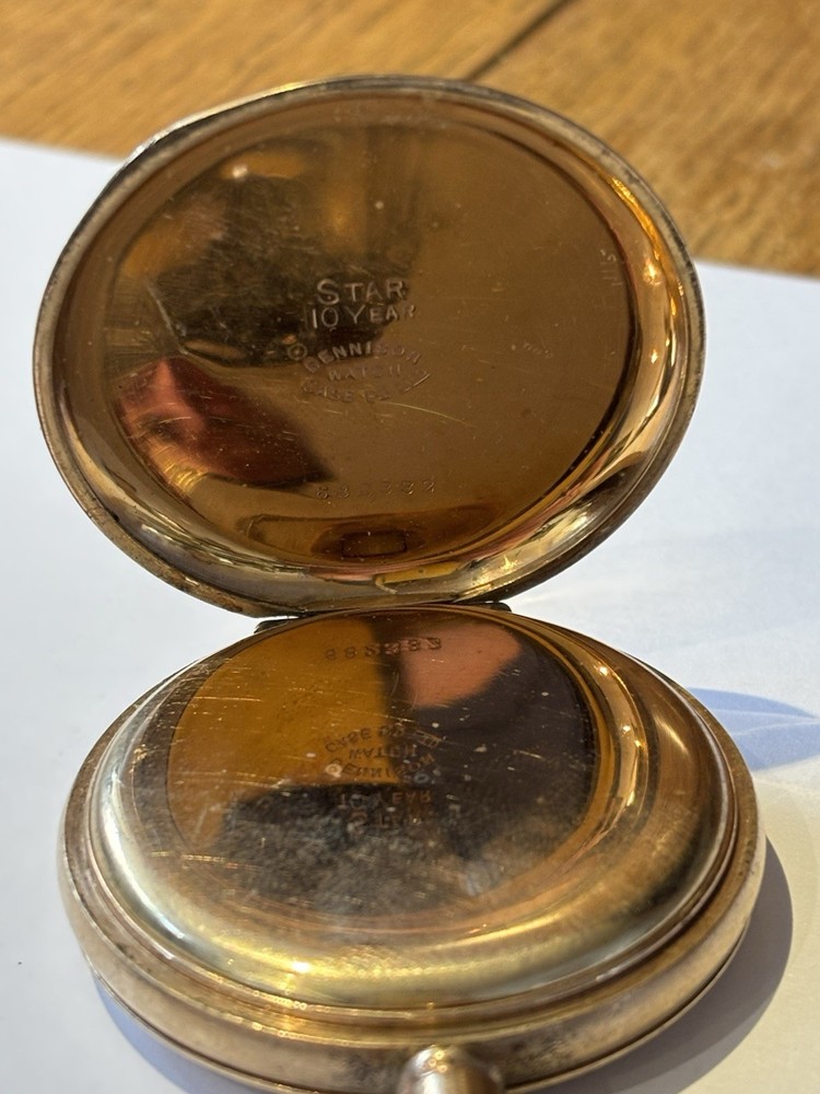 Gold Plated Half Hunter Pocket Watch & Chain.