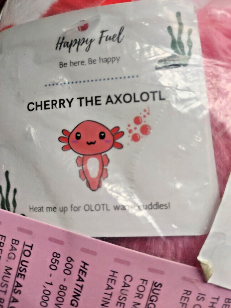 Cherry the Axolotl plush heating pack or cold pack / microwavable