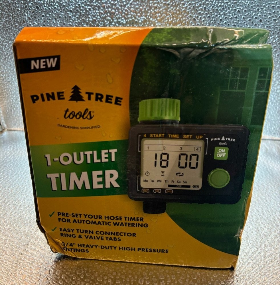 Pine Tree Tools 1-Outlet Hose Timer Automatic Watering Easy Turn Connector