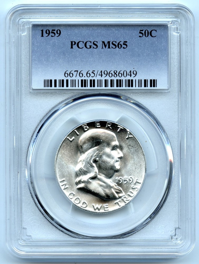 1959 Franklin Half Dollar, PCGS MS65