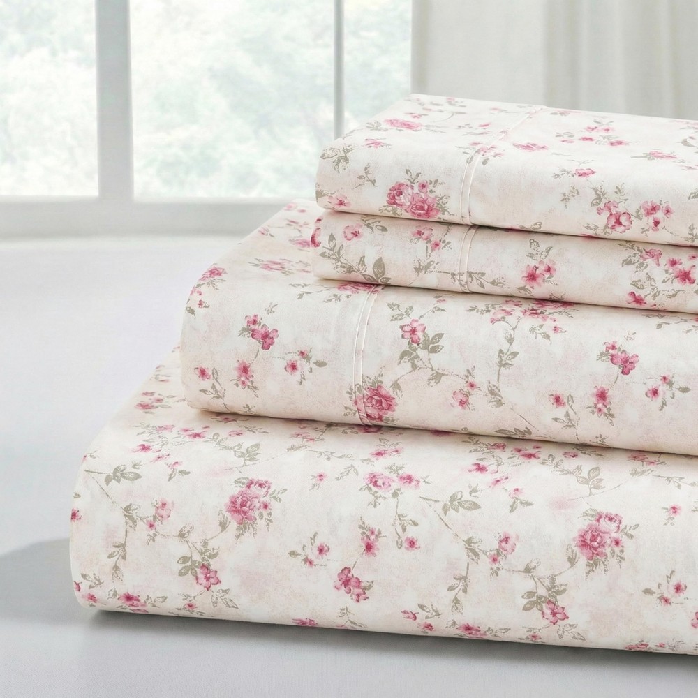 4-Piece Ultra Soft Microfiber Bed Sheets Set, Free Sheets with Deep Pockets F...
