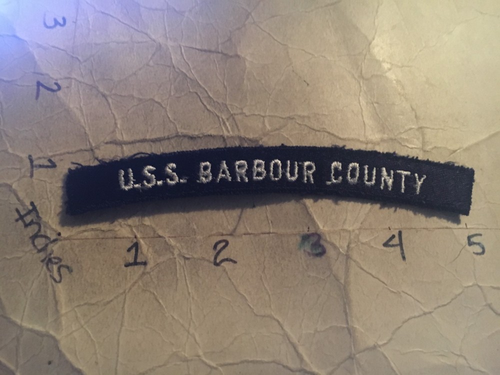 US NAVY SHOULDER STRIP TAB rocker Patch 10/12/25 USS Barbour County