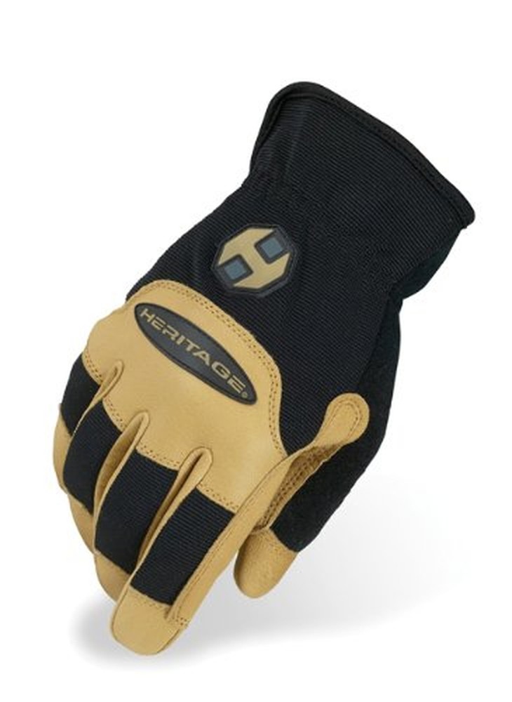 Heritage Stable Work Glove 10 Black/Tan