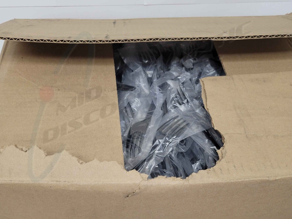 Approximately 950 Pactiv Corp MKFE Individually Wrapped Styrene Fork Black