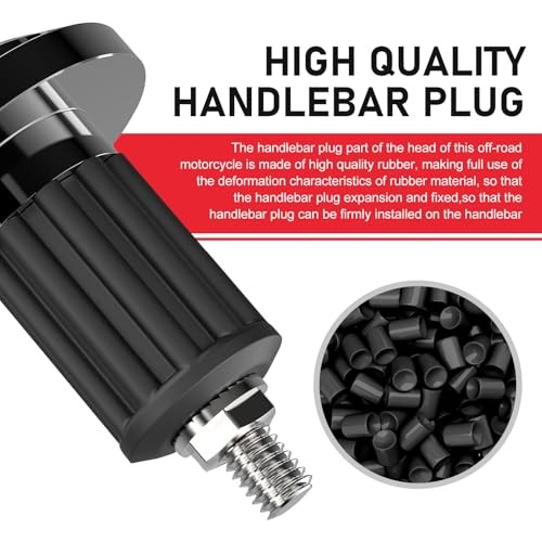 Motorcycle Bar End Plug, Metal Rustproof Handlebar Grip End Caps, 2 PCS Black