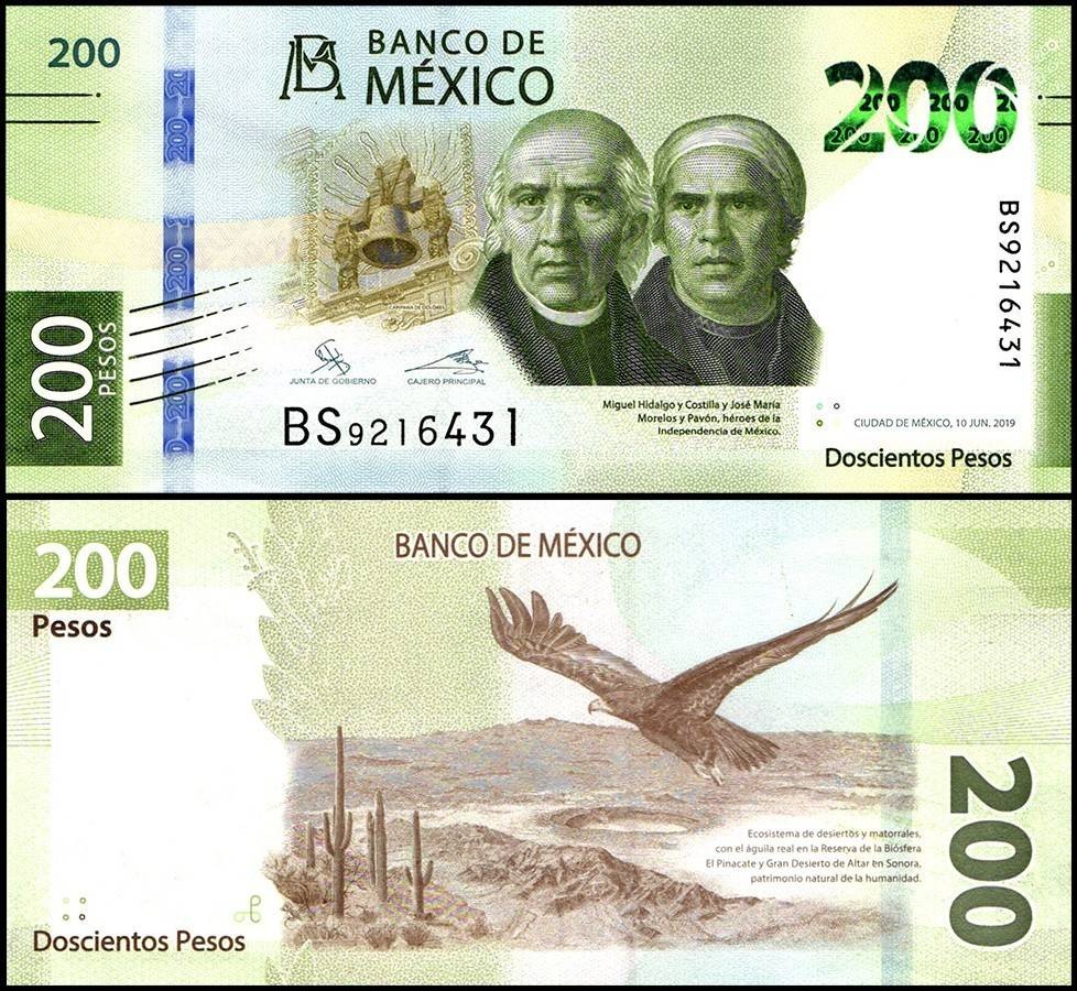 Mexico 200 Pesos, 2019, P-135c.2, UNC