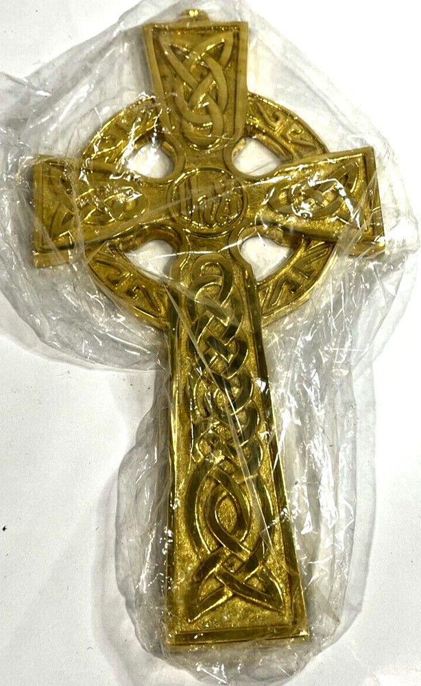 Solid Brass Celtic Cross Robert Emmet Large 11" x 6" (Damaged Outer Box)