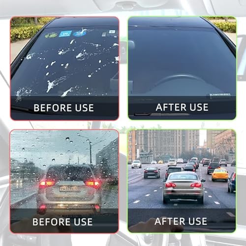 Car Windshield Cleaning Tool, Microfiber Auto Window Cleaner Set with 2