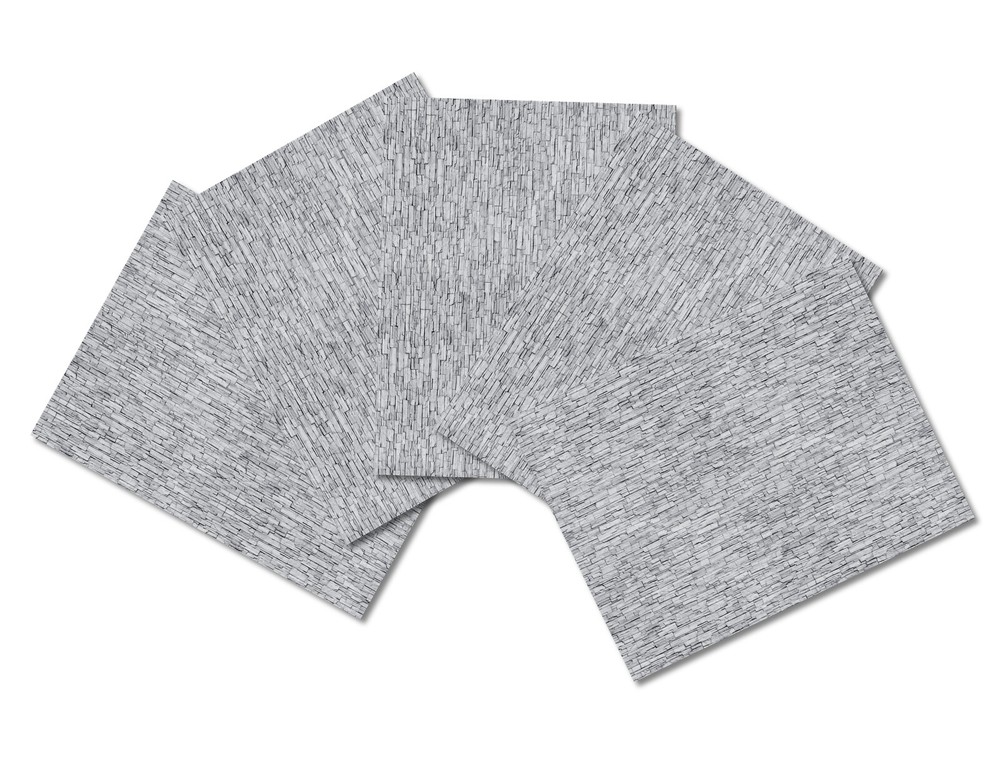 N Scale Stone Model Train Scenery Sheets –5 Seamless 8.5x11 Gray