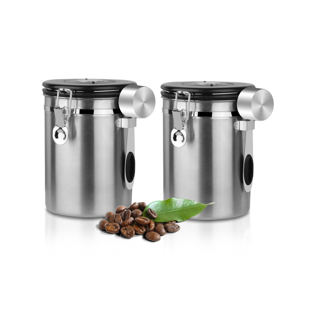 1.8L Airtight Stainless Steel Container for Ground,Beans,Espresso,Rice,Tea,Sugar