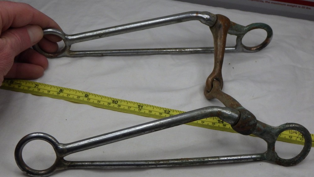Vintage Western Horse Bit Long Triangle Shank Copper Snaffle