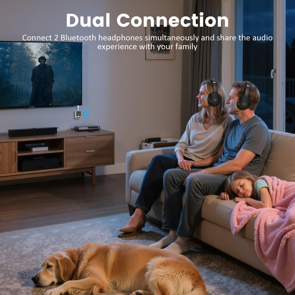 Bluetooth 5.3 Transmitter Receiver 2-in-1, aptX Adaptive & Low Latency Wirele...