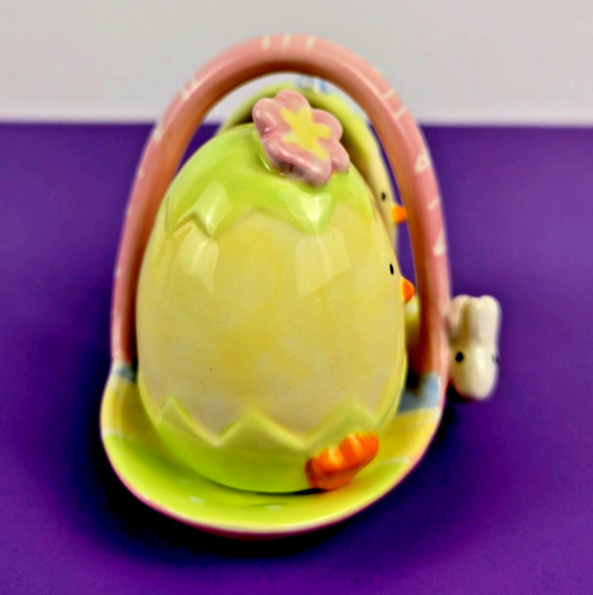 NWT Pfaltzgraff Spring Chicks Salt and Pepper Set with Caddy