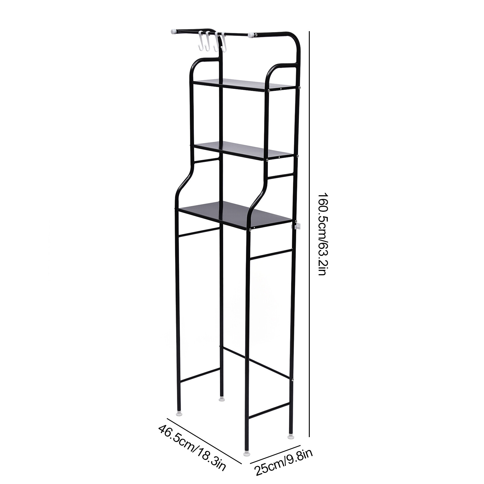 Over The Toilet Storage Rack 4-Tier Metal Bathroom Shelf Space Saver Organizer