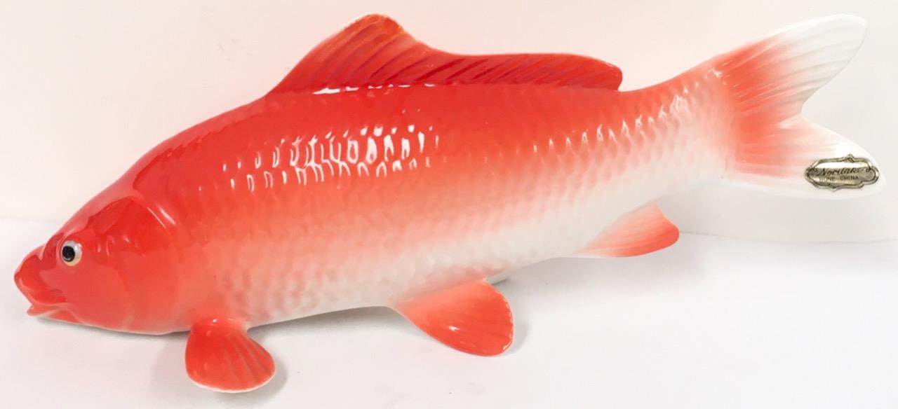 Noritake Koi Fish figurine Japan Japanese gold Nippon vintage MINT LARGE
