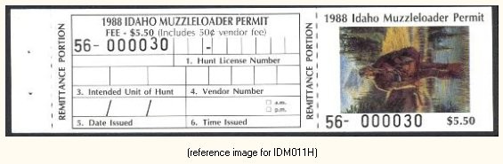 D2K Idaho Muzzle-Loading 1988 $5.50 with info tab
