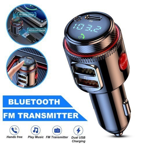 Bluetooth Car Radio Wireless FM Transmitter QC3.0 & PD Fast Charger MP3 Player