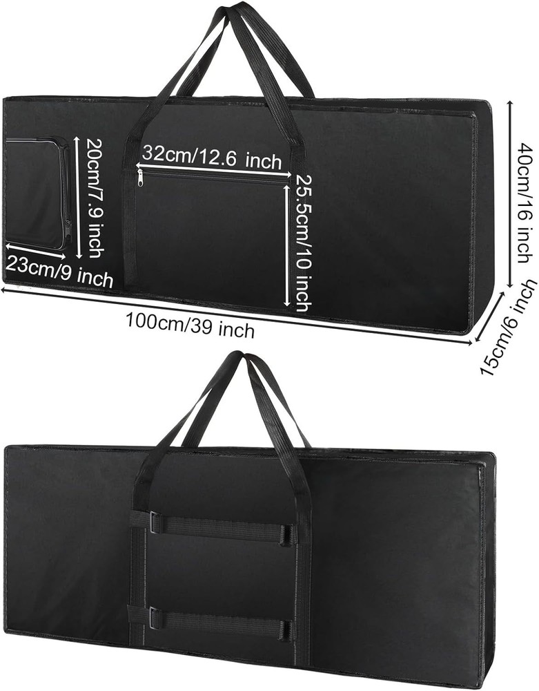 Stylish 39'' Keyboard Bag for 61-Note Instruments – Padded Protection & Pockets