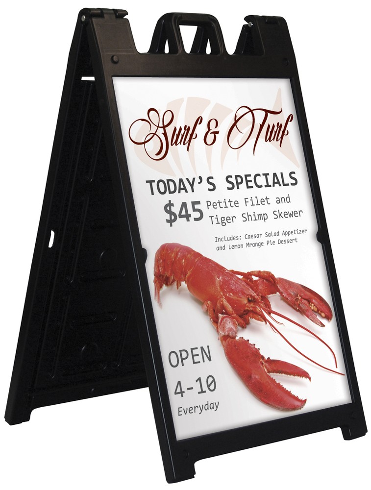 Black Signicade A-Frame - Includes 2 Full Color Prints