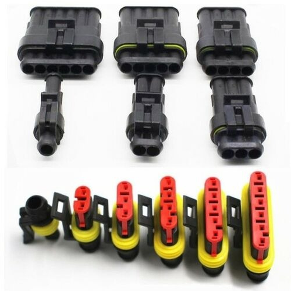 708PCS 1-6 Pin Car Automotive Waterproof Electrical Wire Connector Plug Kit Set
