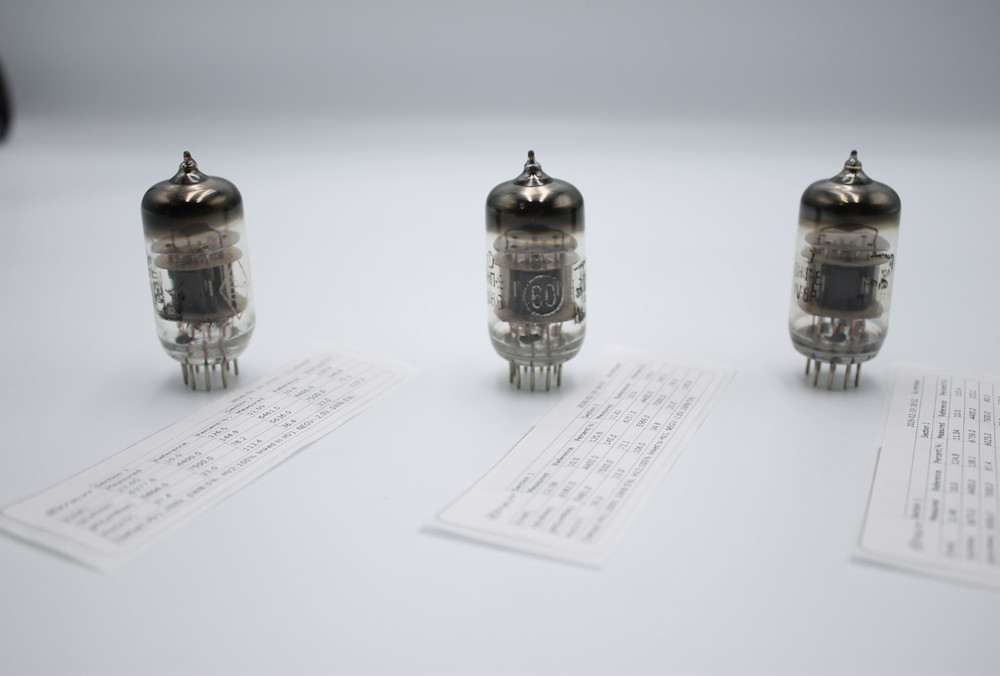 3 PCS 6N1P-Е / E88CC / 6DJ8 / 6922 .NEVZ. Boxed Anode. 1966'. Etracer Tested.