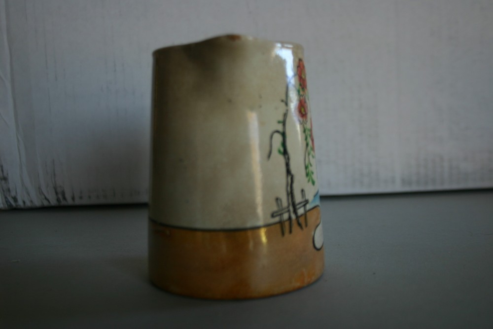 Vintage Pitcher Made in Japan~Blossoming Tree by River