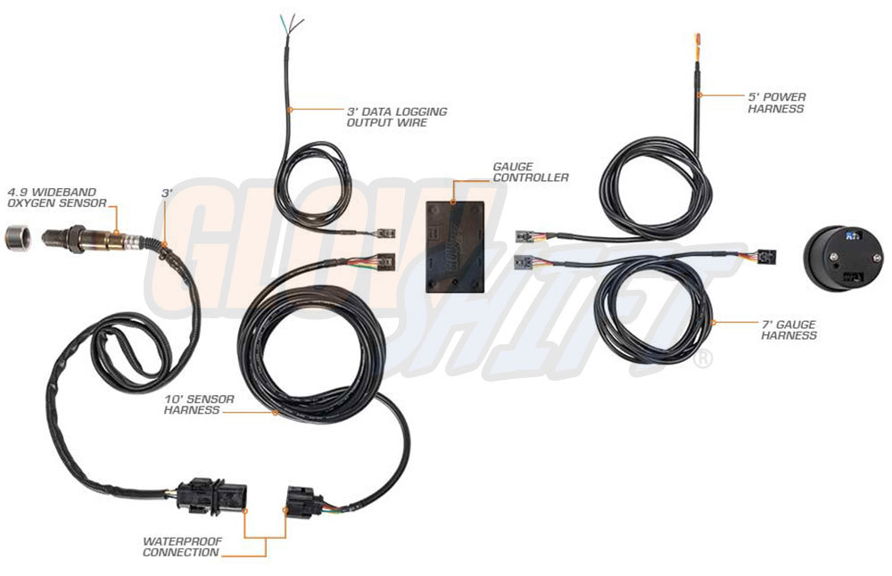 52mm GLOWSHIFT TINTED WIDEBAND AIR FUEL RATIO GAUGE KIT w BOSCH 4.9LSU