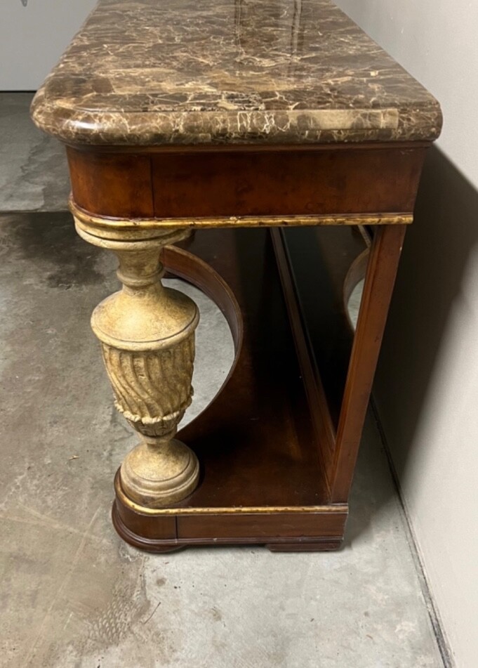 Venetian Credenza Marvel top with mirror.