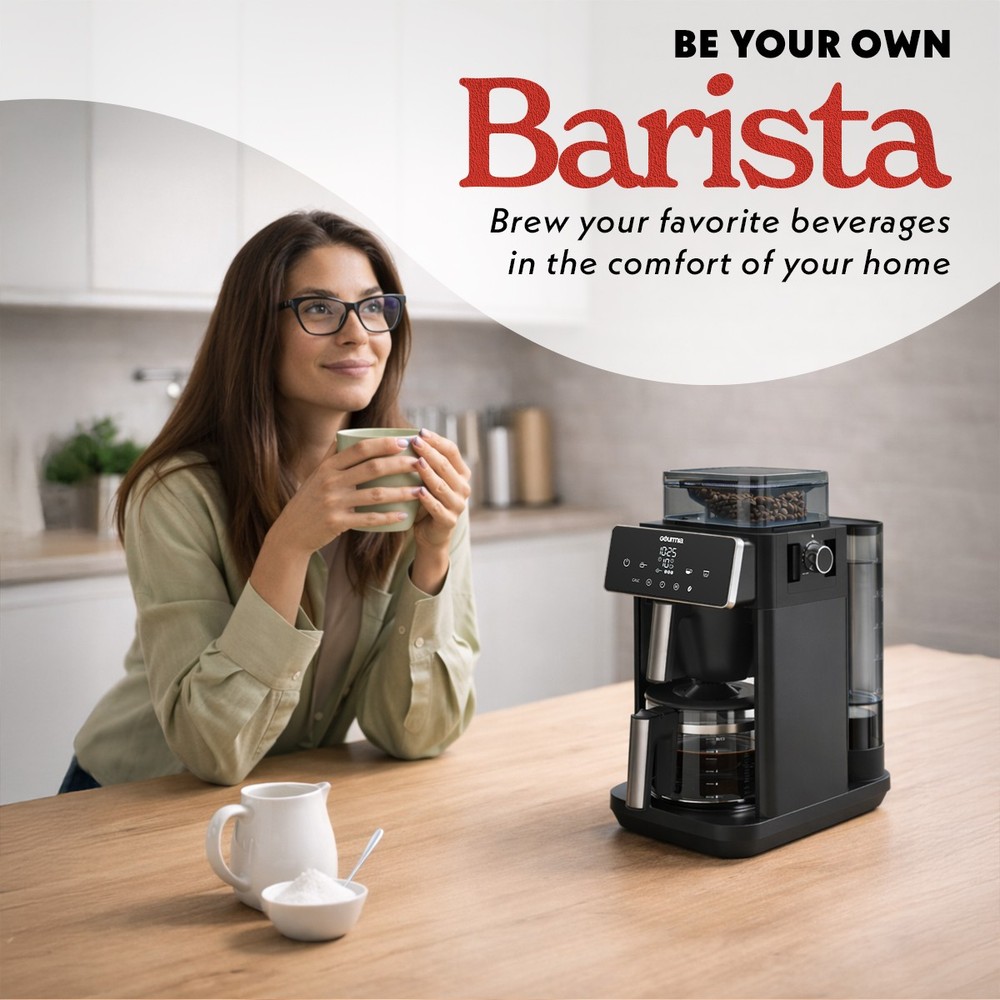 Gourmia 10 Cup Programmable Grind & Brew Coffee Maker with Burr Grinder