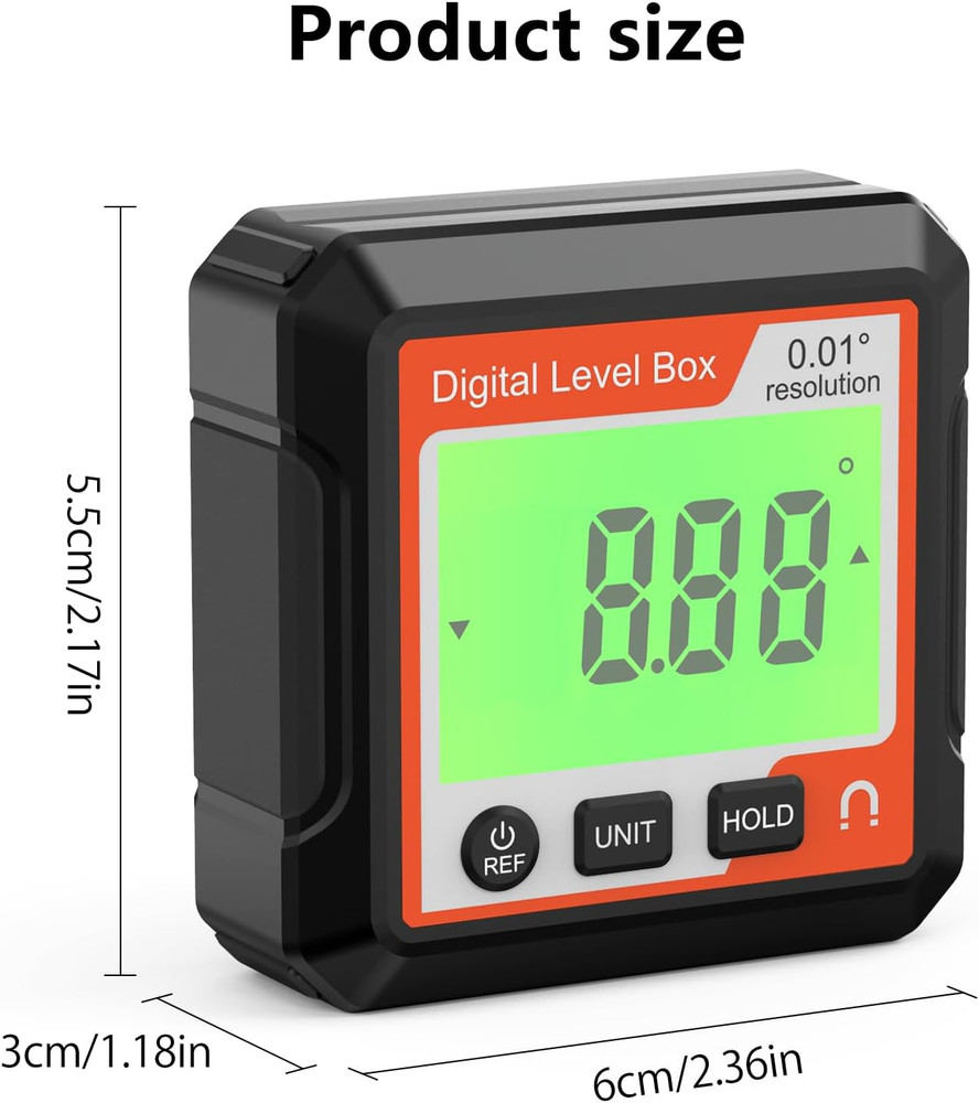 Digital Angle Gauge, Magnetic LCD Digital Level Tool Protractor Inclinometer Lev
