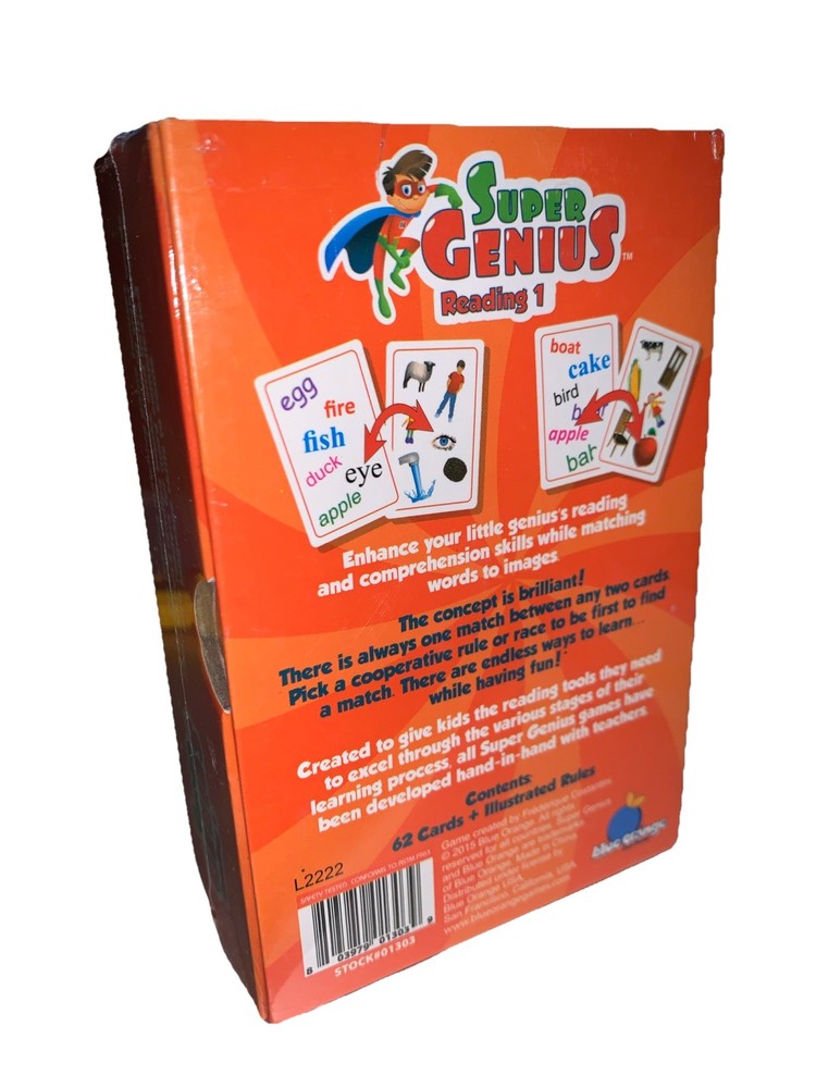 Super Genius Reading 1 Learning Card Game (Complete And Only Played Once)