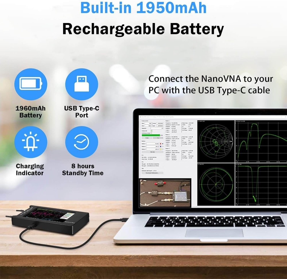 VNA Antenna Analyzer 1.5GHz Touchscreen