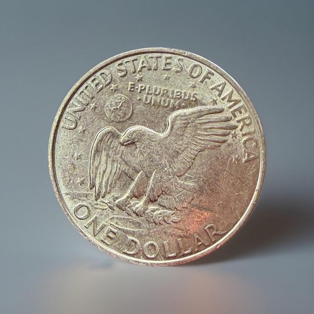 1971-P Eisenhower Ike Dollar - Struck Thru Grease Error - B