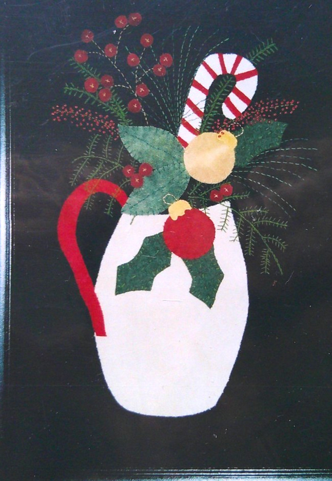 Christmas Pitcher wall applique quilt pattern *A18