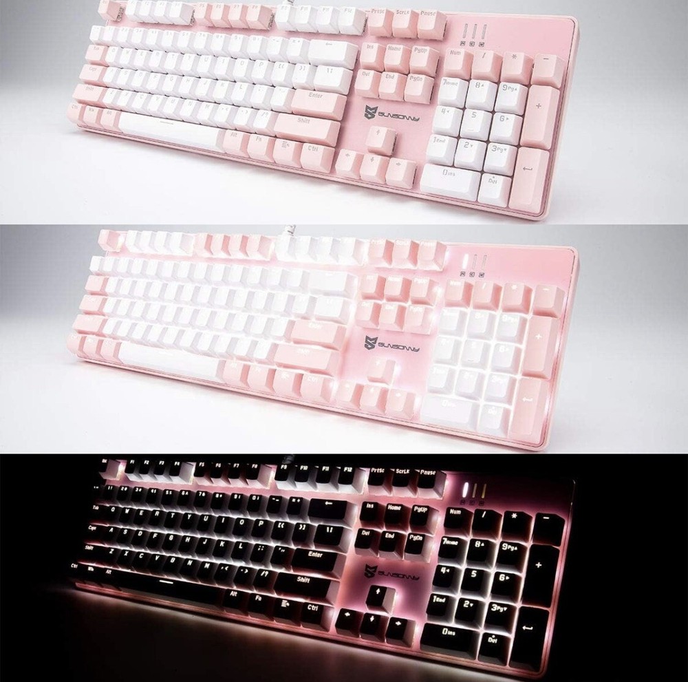 Merdia Mechanical Keyboard Gaming Keyboard With Wired White Backlit Keyboard
