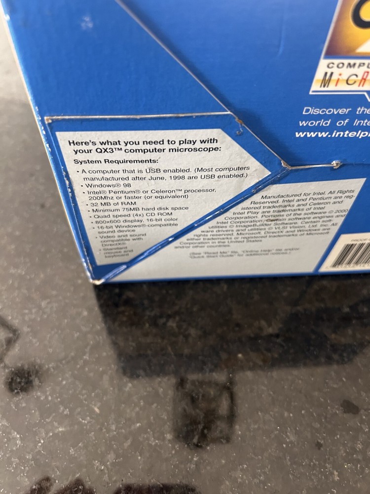 Intel Play QX3+ Computer Microscope Electronics Windows 2000, 98, 98 SE, ME VTG