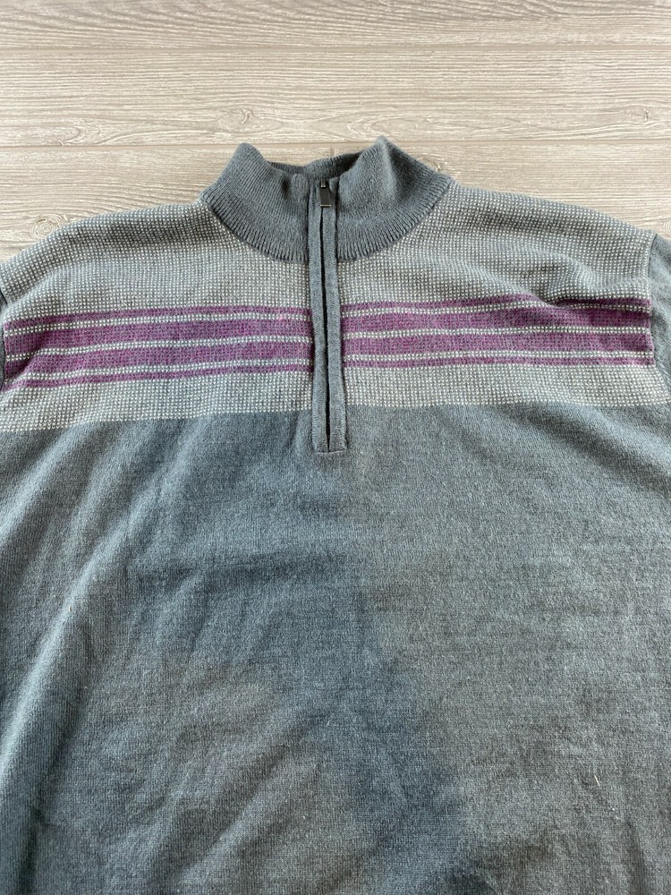 Jack Nicklaus Mens Pullover Golf Sweater Size XL Gray Wool Blend 1/4 Zip