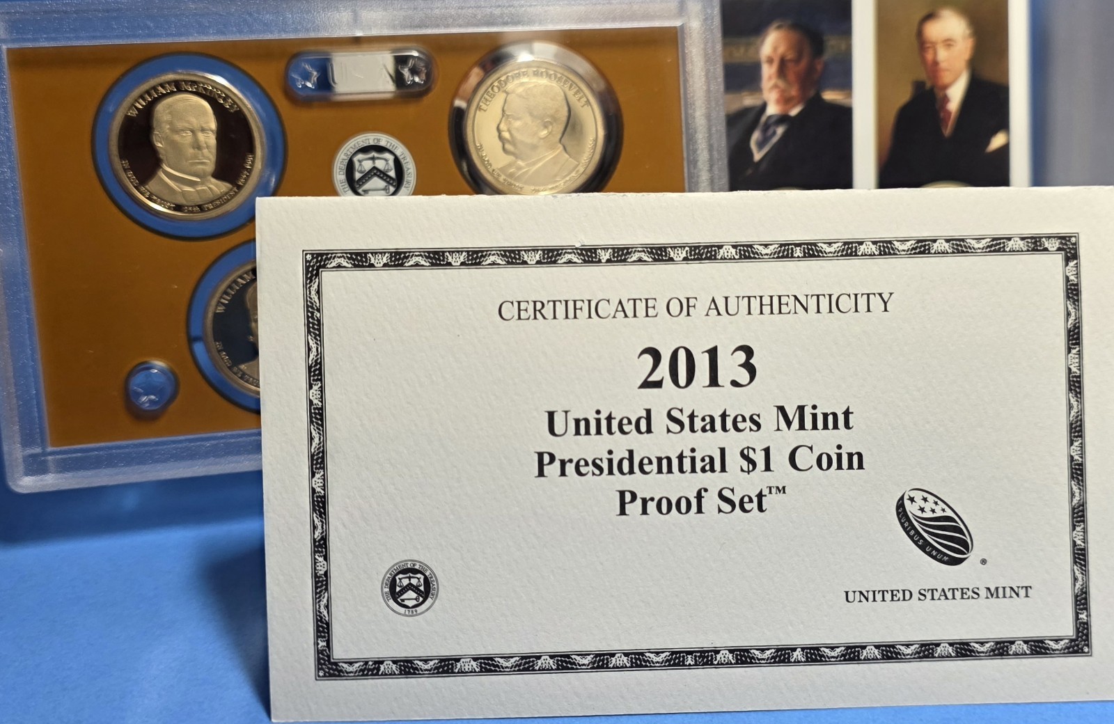 2013-S Presidential Dollar Proof Set 4 Coins with Box + COA