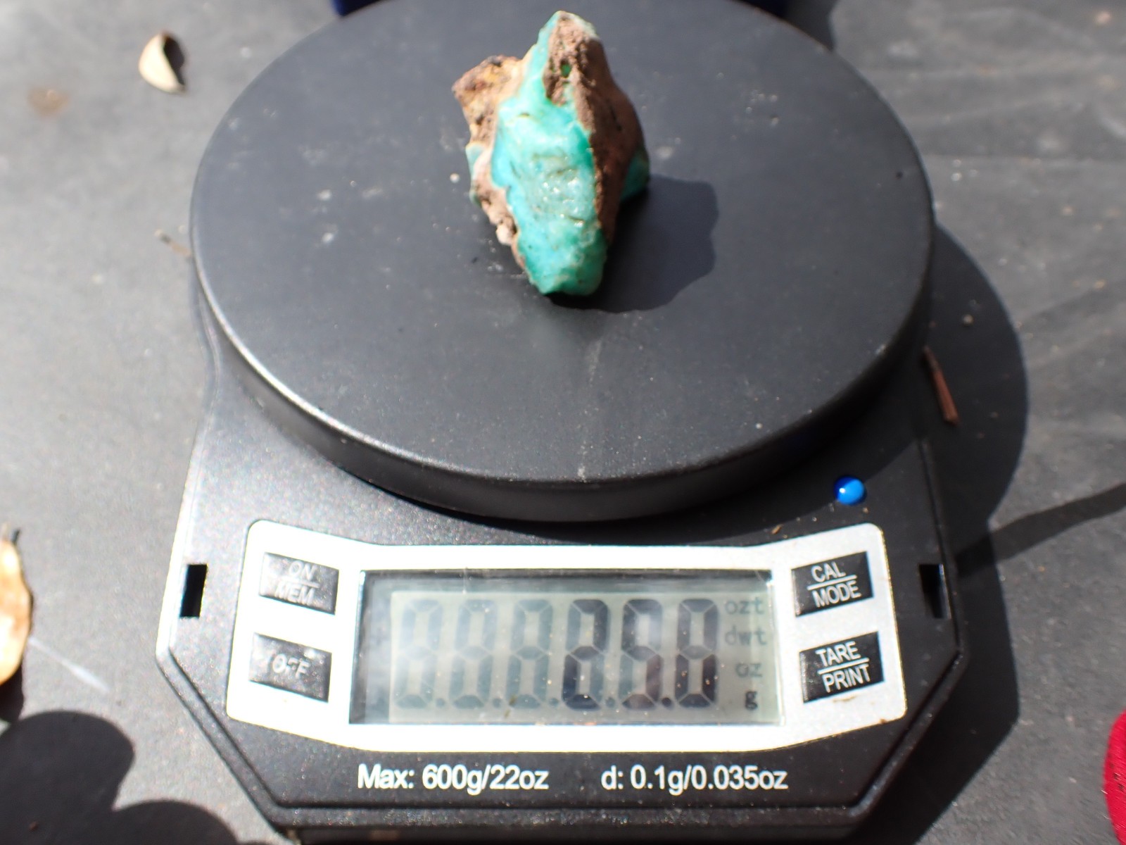 Gem Silica Rough 25.8g Ray Mine 1980's Greens and Blues - Translucent!