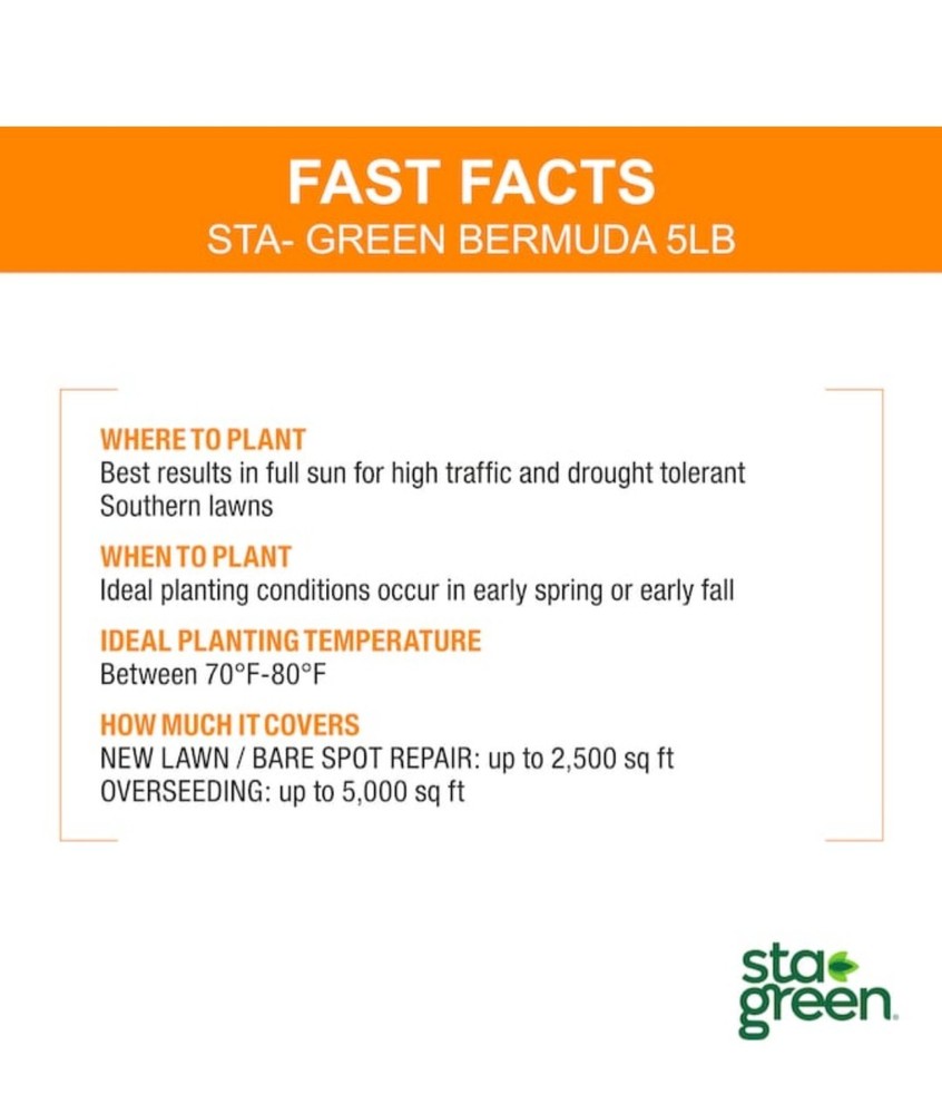 Sta-Green Bermuda Grass Seed 5lbs