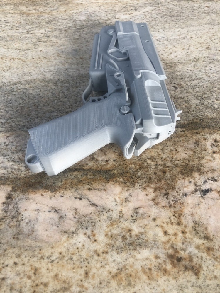 3D Printed Fallout 10mm Pistol Replica - Prop - Grey