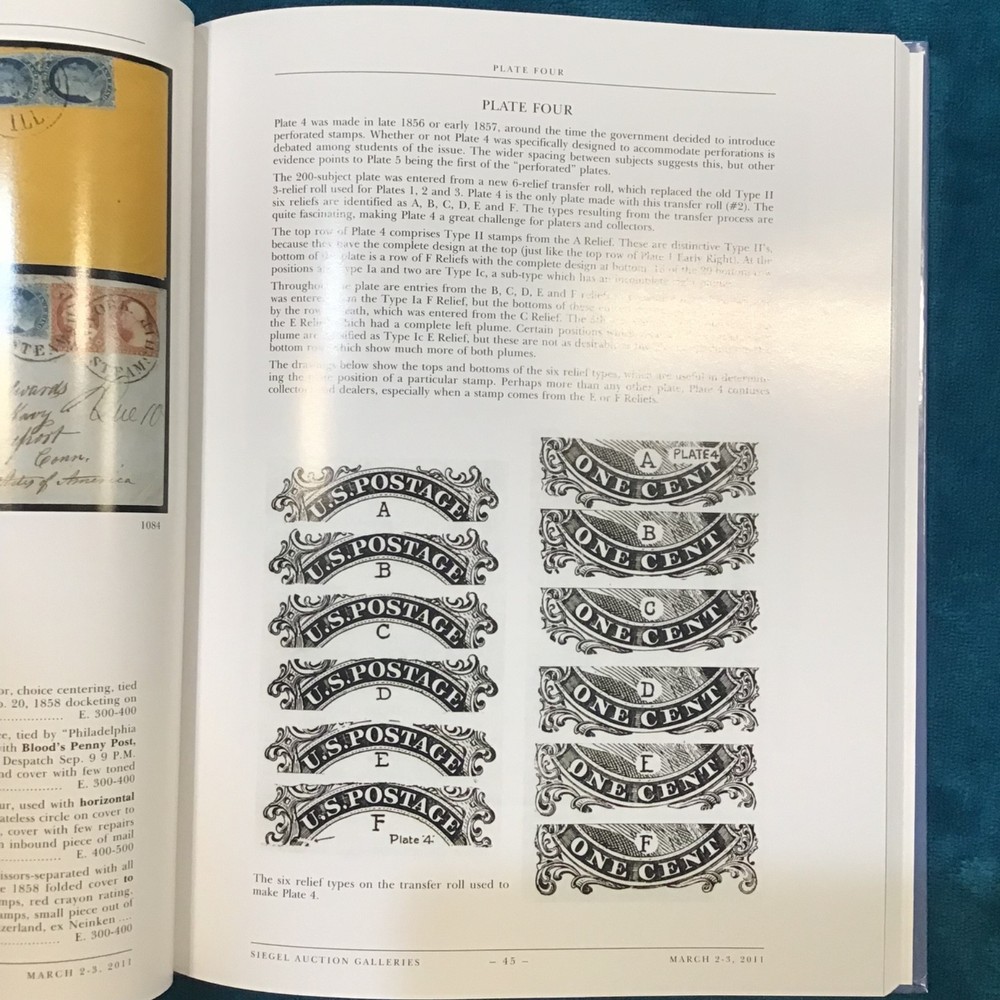 Siegel 1006 Wagshaw Part 4 1857-1861 One Cent Perforated Collection (2011)