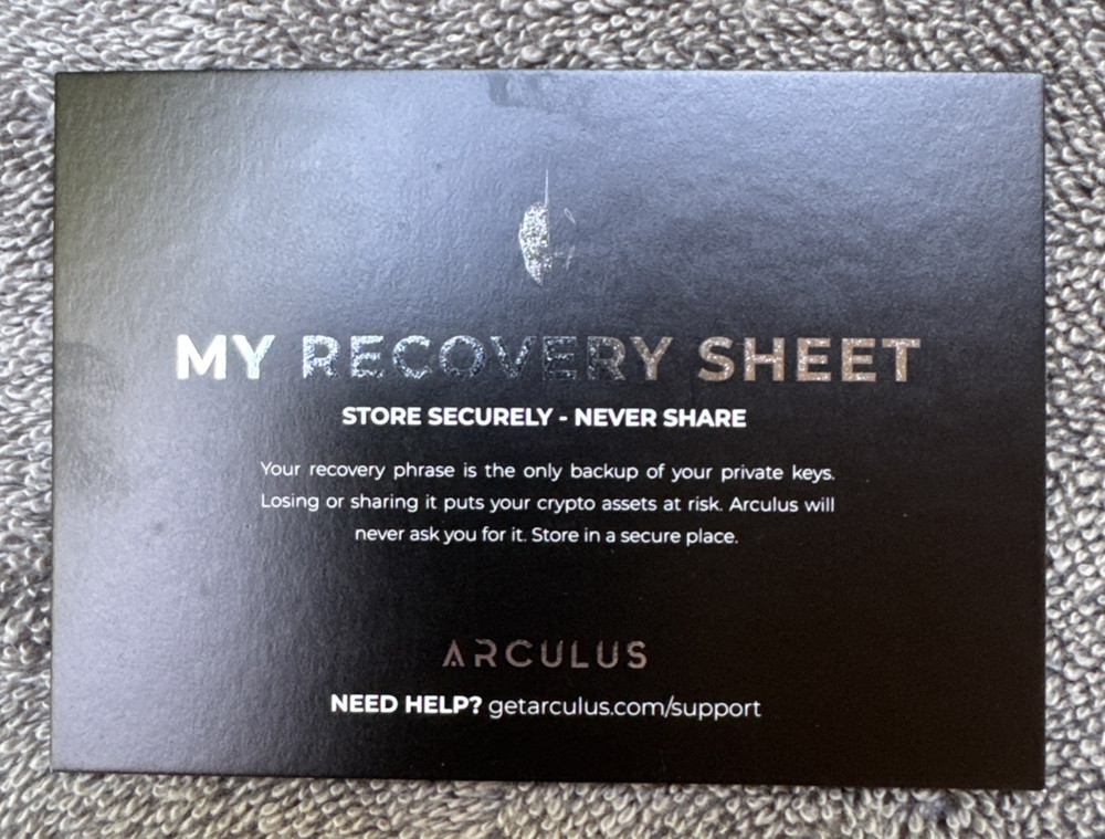 Arculus Cold Storage Wallet Retails for $99