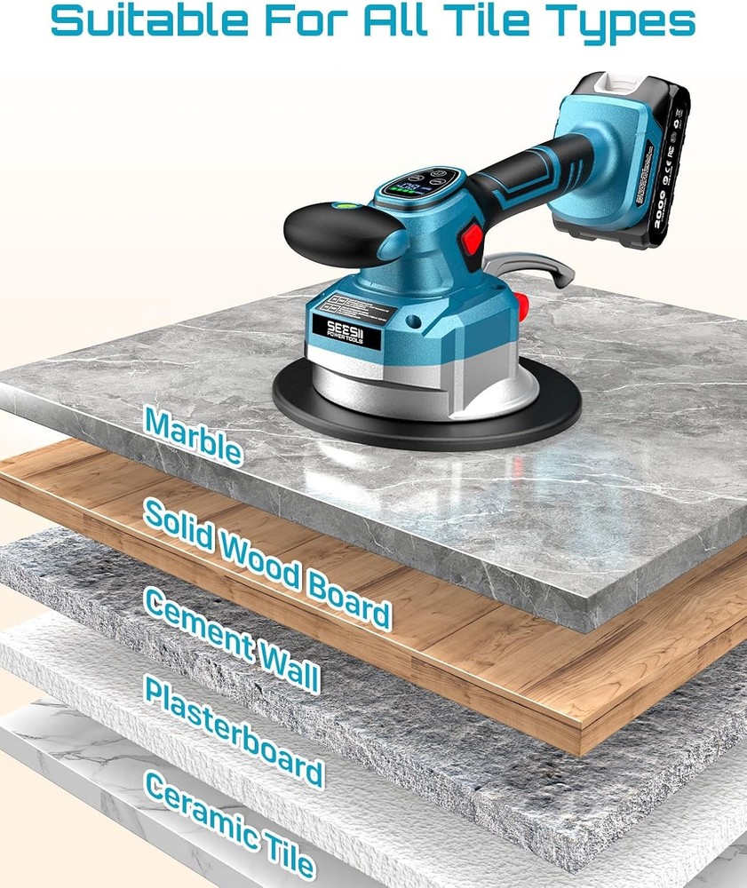 Tile Vibration Tool 145Mm: Vibration Leveling Machine 10-Hours Long Lasting, Til
