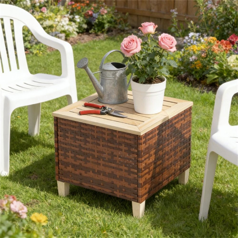 Outdoor side table terrace table garden table coffee table brown table only