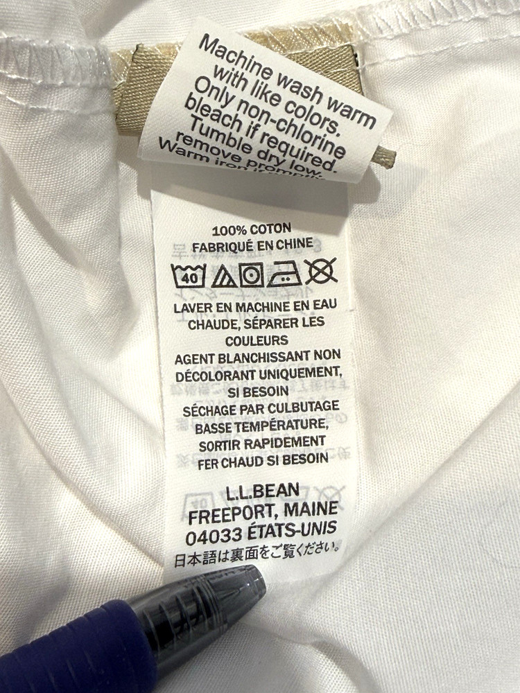 LL Bean Queen Fitted White Sheet Percale Excellent Condition!