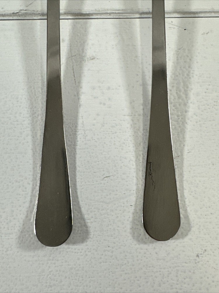 Italy Silver Plate Salad Server Spoon and Fork Utensils 9" Smooth Handle Vintage