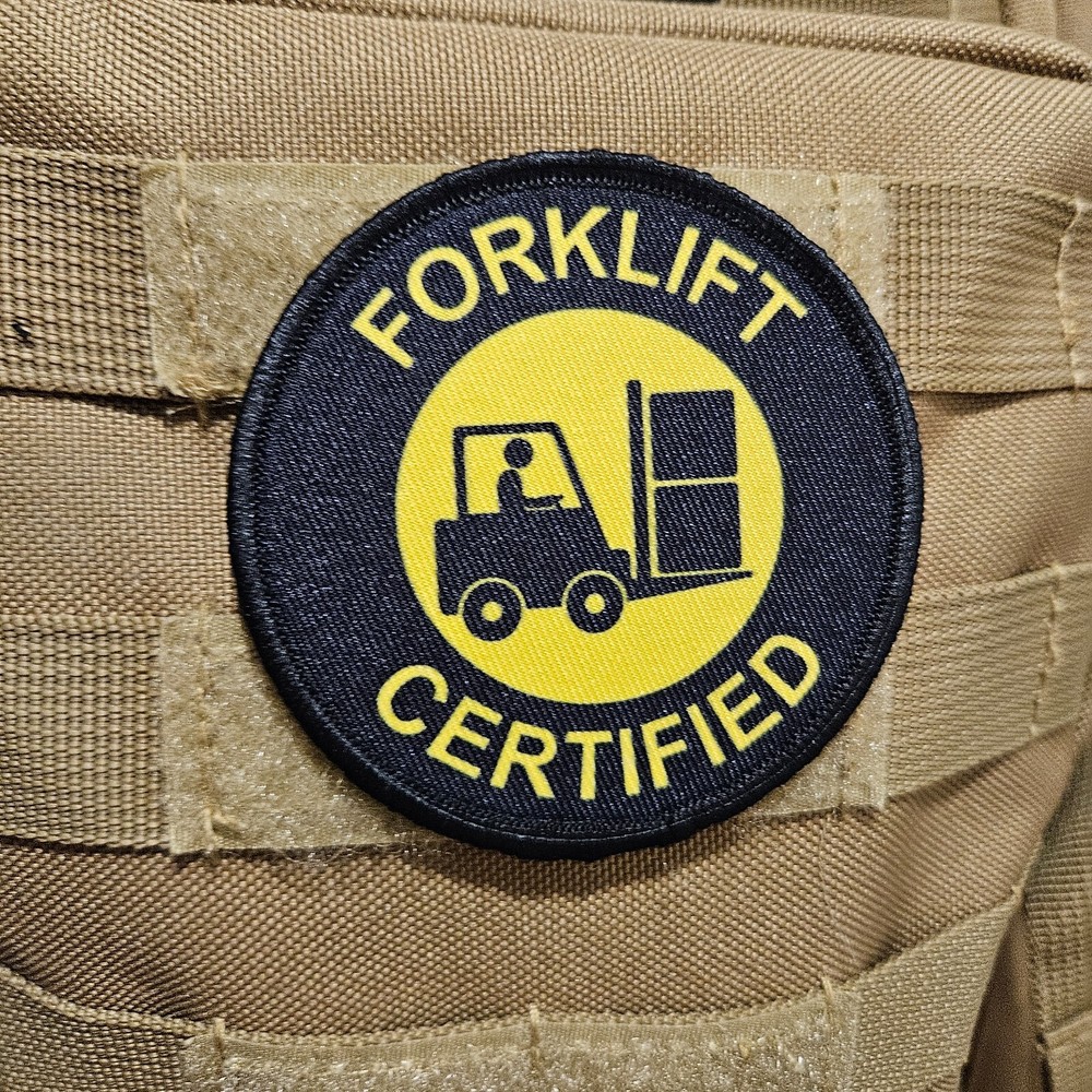 Forklift certified meme 3" circle hook & loop tactical patch Funny edc
