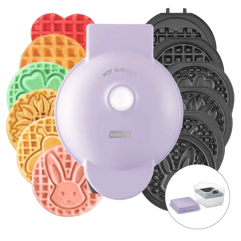 Dash MultiMaker® Mini Maker Compact Waffle Maker for Family Breakfasts - Purple